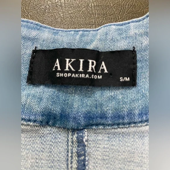 AKIRA Kelsey Overlay Wrap Denim Skirt Belt Size Small - Picture 9 of 13